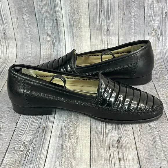 Ennesi Gold Mens Loafers Slip On Shoes 2344 Black Size 9 M